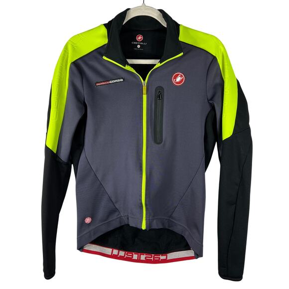 Castelli Trasparente Due Wind Cycling Jersey/Jacket Mens M Full-Zip Rosso Corso - Picture 1 of 13